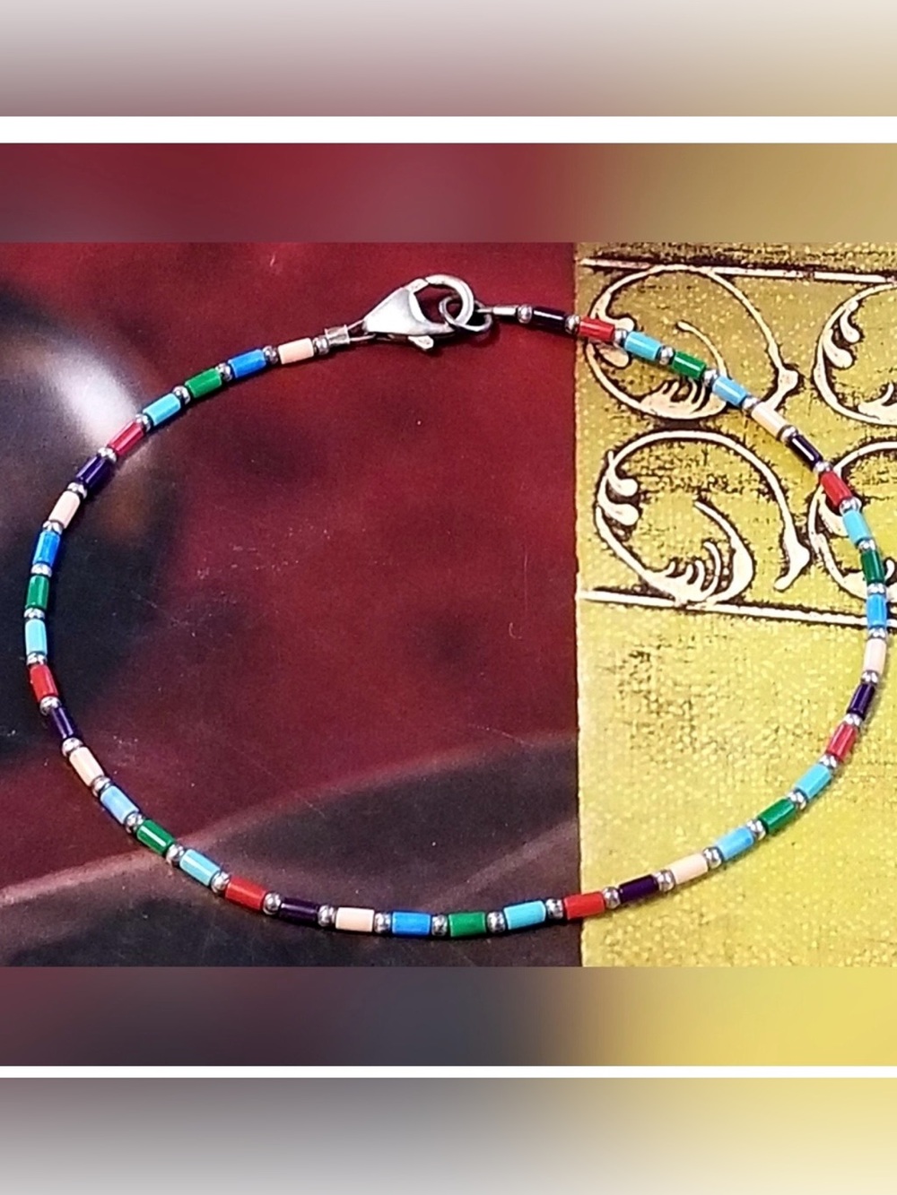 Silpada VINTAGE Multicolor Tube Bead Anklet